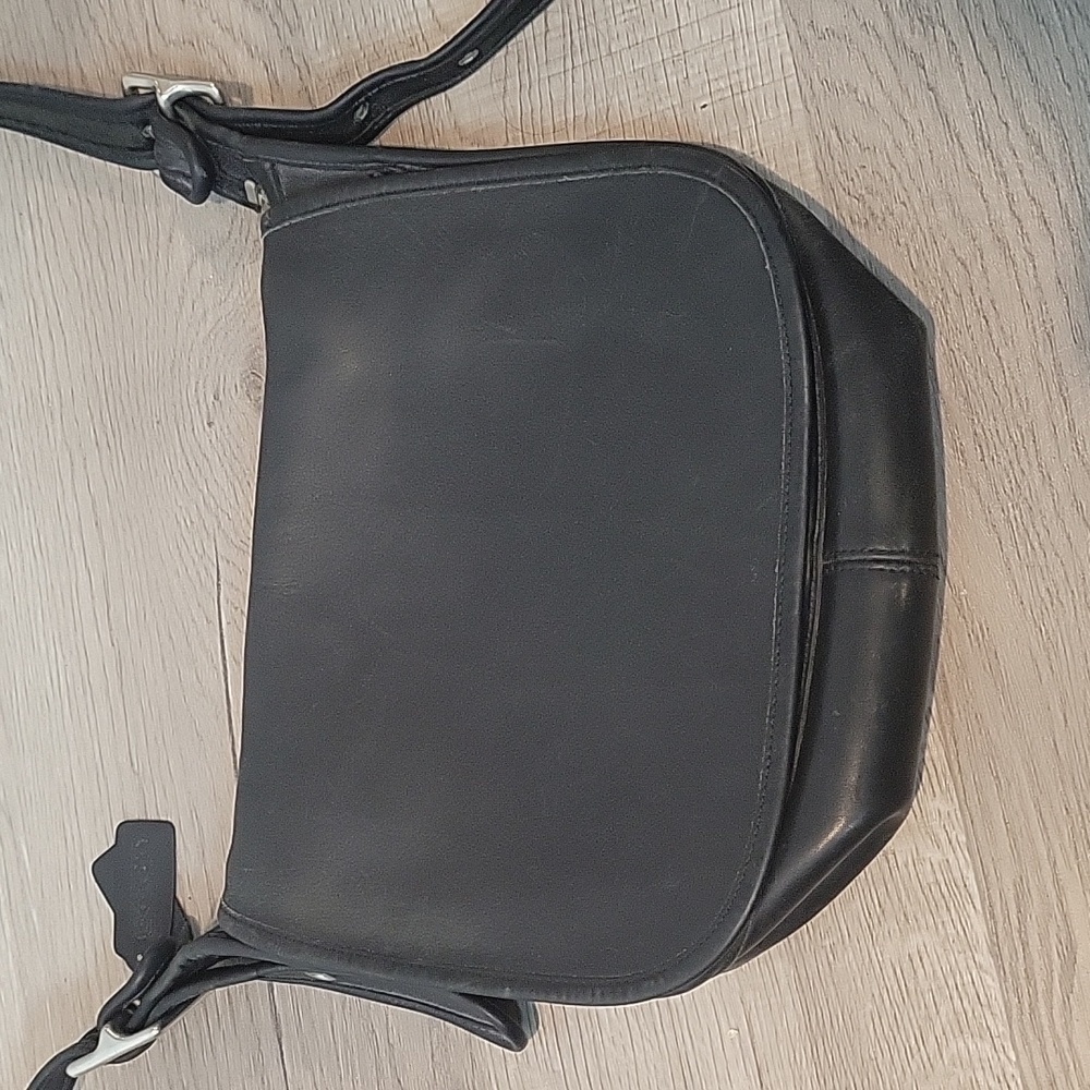 COACH Vintage Black Leather  Patricia's Legacy Leather Saddle Bag 9951
